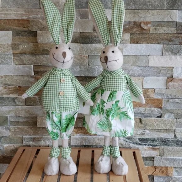 Fabric Standing Bunny Decorations for Easter - Picture 3 of 4